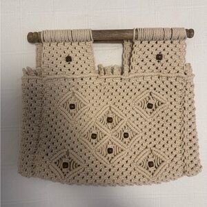 Artisan Crochet Tote Bag in Cream